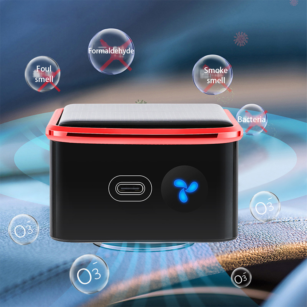 Car Mounted Solar Powered Air Purification  Deodorization Sterilization Disinfection Device — foto 2