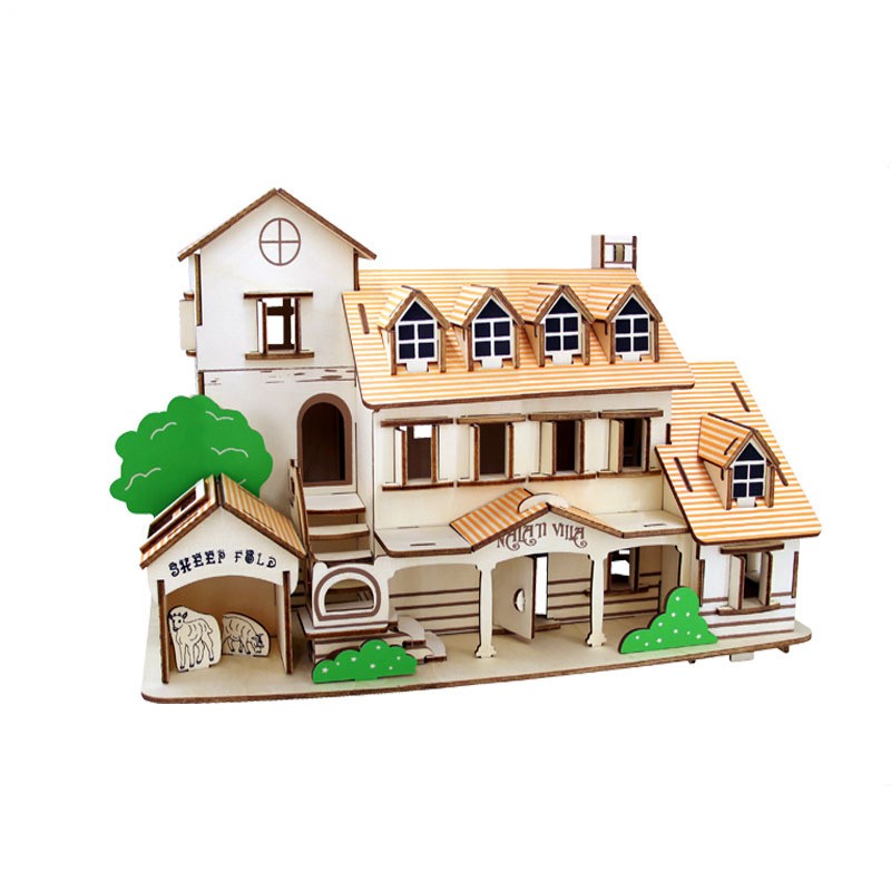3D Solid Wood Assembled Toys For Architecture 4