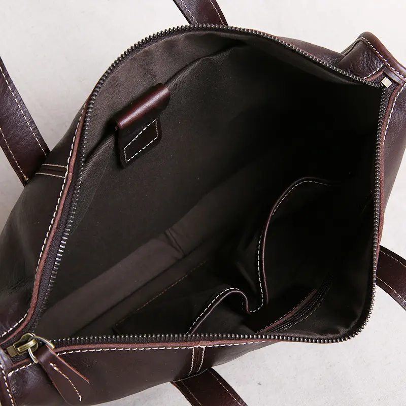 Vintage Business Leisure Horizontal Style Leather Briefcase