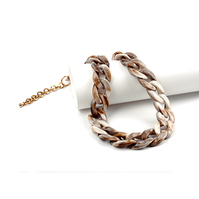 Long Acrylic Necklace European And American Style Candy Color Clavicle Chain