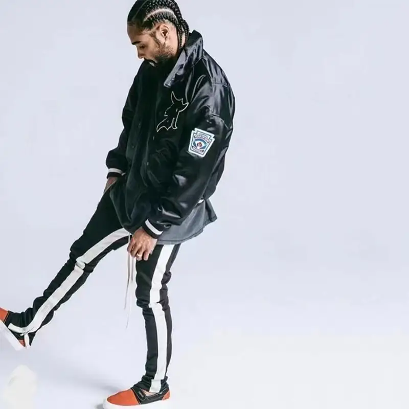 Hip hop leg zipper stitched Leggings