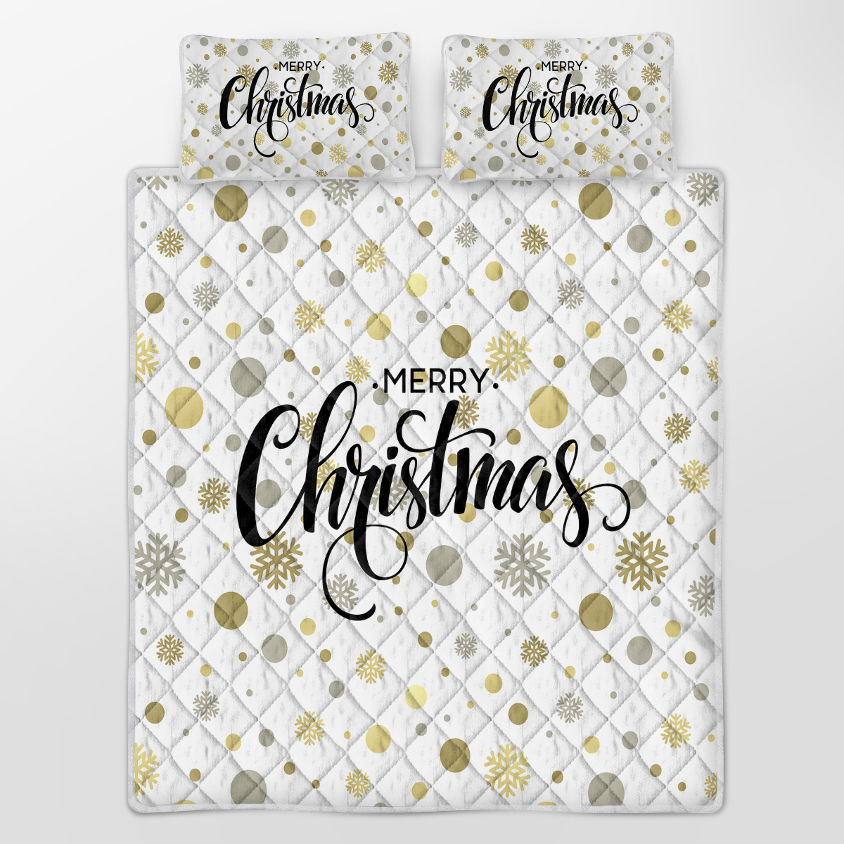 Christmas Theme Quilt Set Microfiber Soft Lightweight Merry Christmas Bedding Set, 1 Quilt With 2 Pillowcases