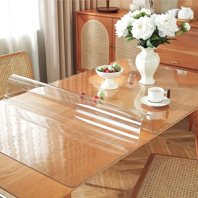 Table Cover 13x16Inch 1.5 Mm Thick Clear Desk Protector Rectangle PVC Desk Mat Waterproof & Easy Cleaning Desk — foto 5