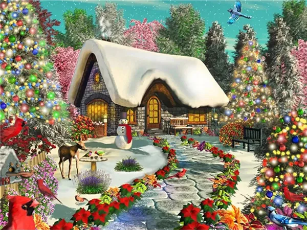 5D Diamond Painting Winter Landscape Embroidery Style8 - Shop at LoveMi