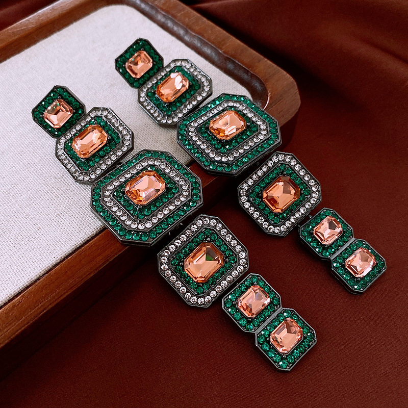 925 Silver Pin Vintage Zircon Earrings For Women Retro Diamond Studs Premium Quality Fashion Jewelry