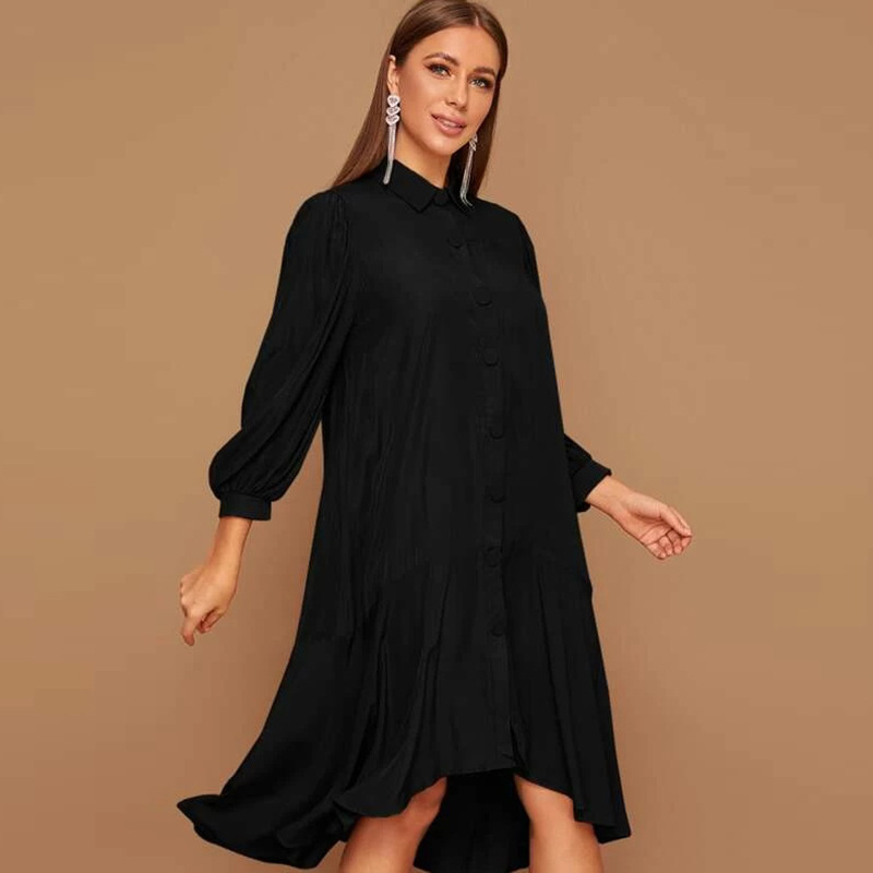 Suit-Collar Long-Sleeve Maxi Dress, picture 5 of 7