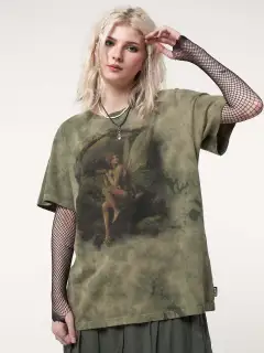 Women's New Digital Printing Short Sleeve T-Shirt Women - Green - View 1