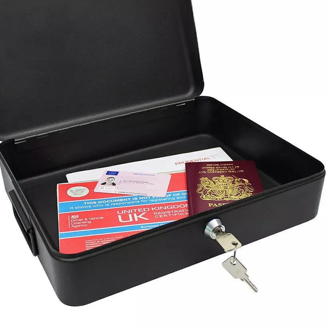 Security Lock Box Large Chest Cash Safe Keys Document Home