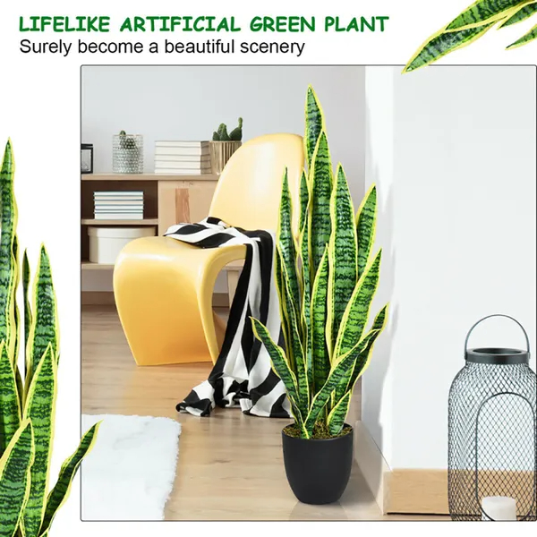 1PC 35.5 Inches Indoor And Outdoor Decoration Snake Plant Artificial Plant_voghion.com