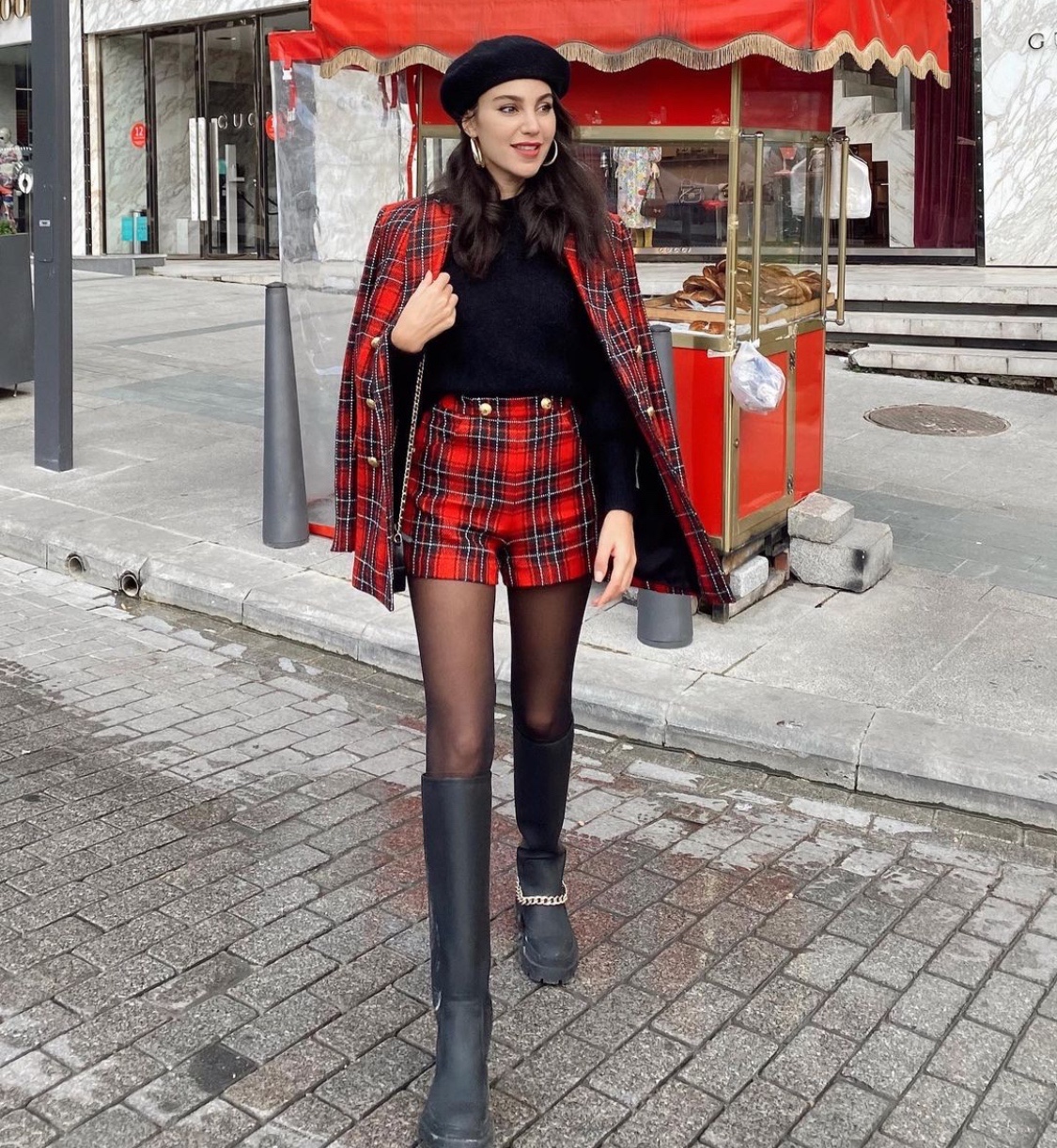 Plaid Suit Shorts Suit Jacket High Sense Of Spring