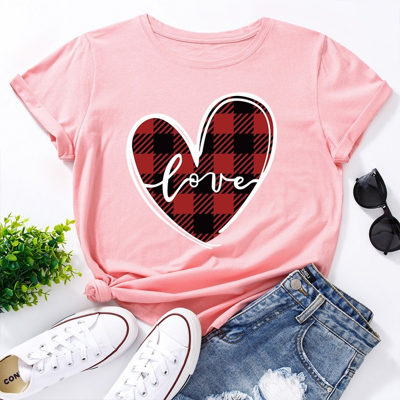 Title 11, Love Print Loose Round Neck Short Sleeve T-shir...