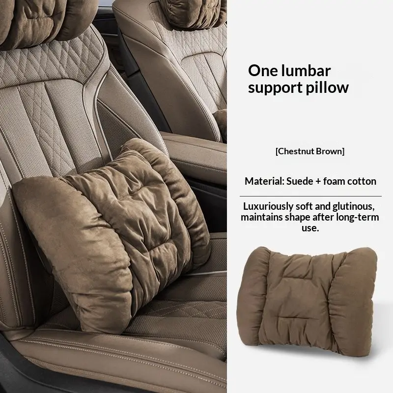 Car Headrest, Suede Winter Style, Plush Waist Support Cushion, Comfortable And Warm Neck Protection Pillow