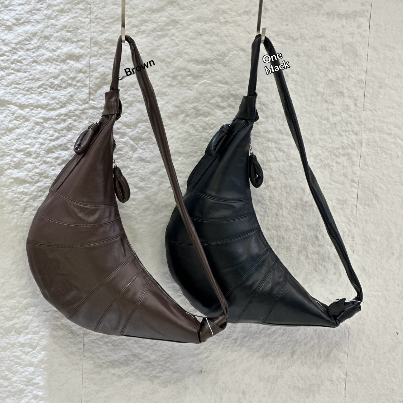 Hot-selling European And American Sheep Leather Croissant Bag For Foreign Trade, Crossbody Lazy-style Horn Bag, Vintage Genuine Leather Shoulder Crossbody Dumpling Bag