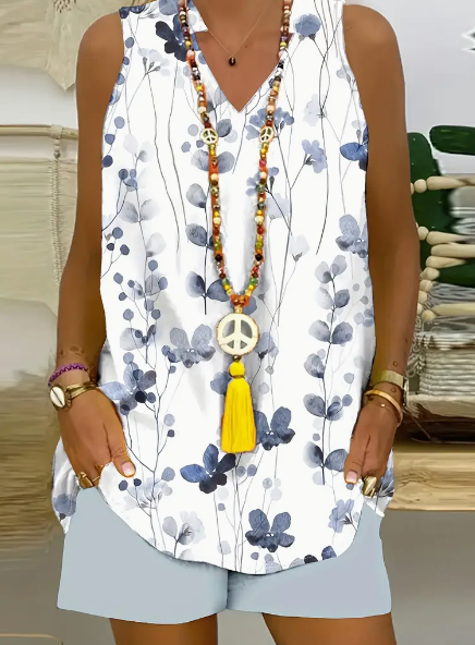 Women's Casual And Comfortable Sleeveless Two-piece Set