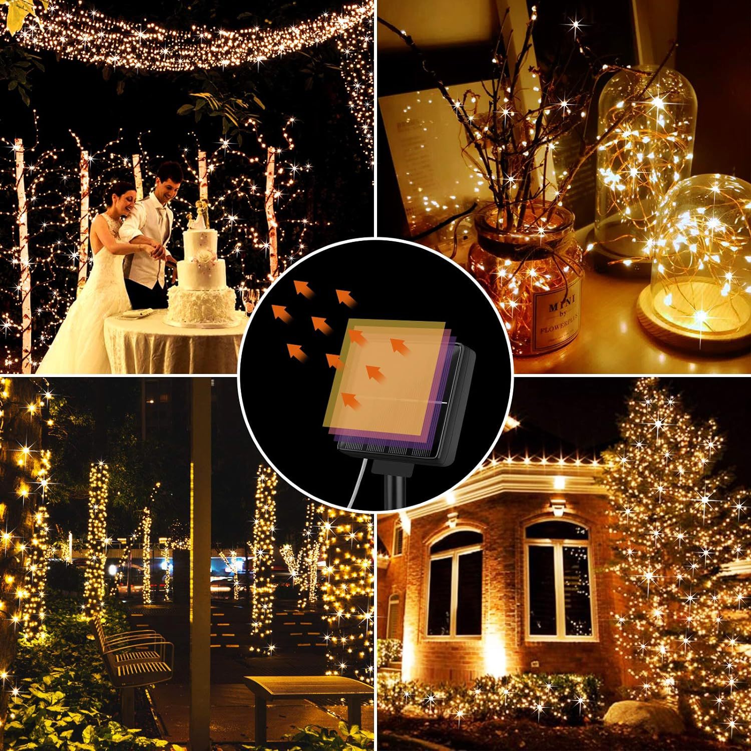 Cross-border LED Solar Copper Wire Lights, Fairy Color Lights, Courtyard Decoration Atmosphere Lights, Outdoor Waterproof Copper Wire Lights, String Lights — foto 5