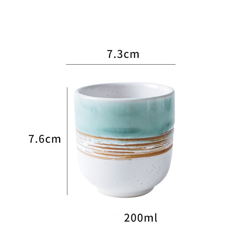 Ceramic Retro Underglaze Color Simple Hot Pot Set Restaurant Water Cup