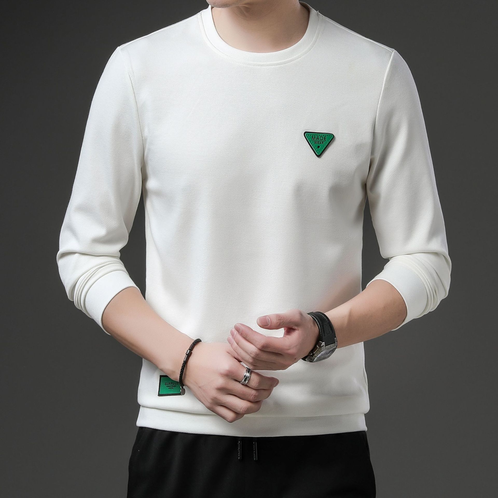 Trendy Men's Solid Color Sweatshirt