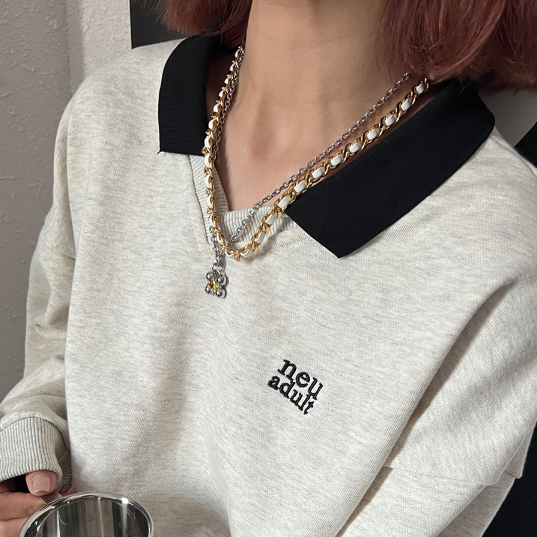 Vintage Leather Wrapped Cuban Chain Small And Luxurious