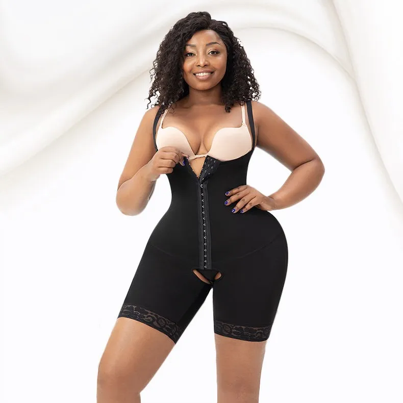 Euramerican Fatty Women's Large Steel Bones Tight Cut Abdominal Pants - Black