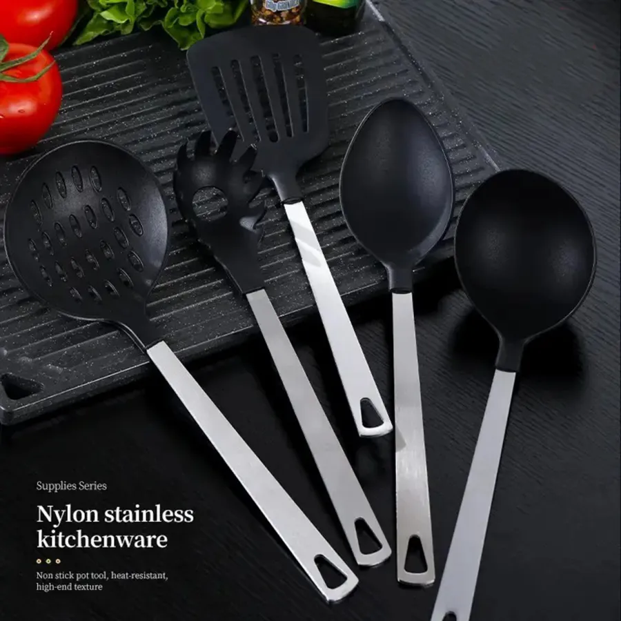 High Quality 5-piece Cooking Utensil Set - Stainless Steel