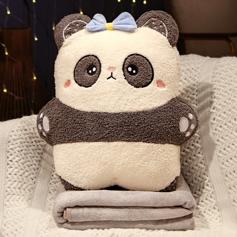 With blanket panda