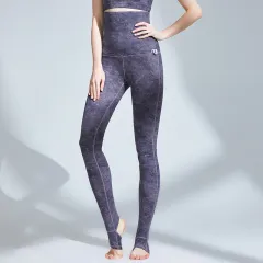 Drawstring Foot Exercise Fitness Yoga Pants - Camouflage Dark Grey - View 1