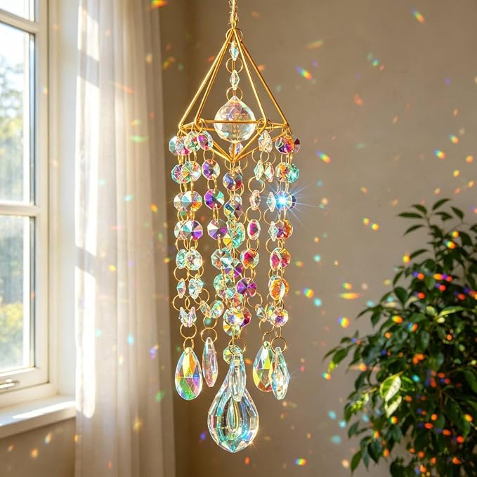 Crystal Suncatcher For Window, Hanging Prism Sun Catcher For Indoor Home Decor product image
