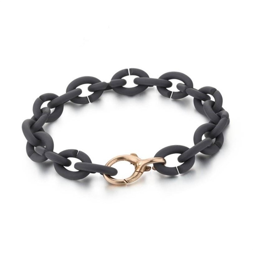 Basic Style Graphite Silver Bracelet