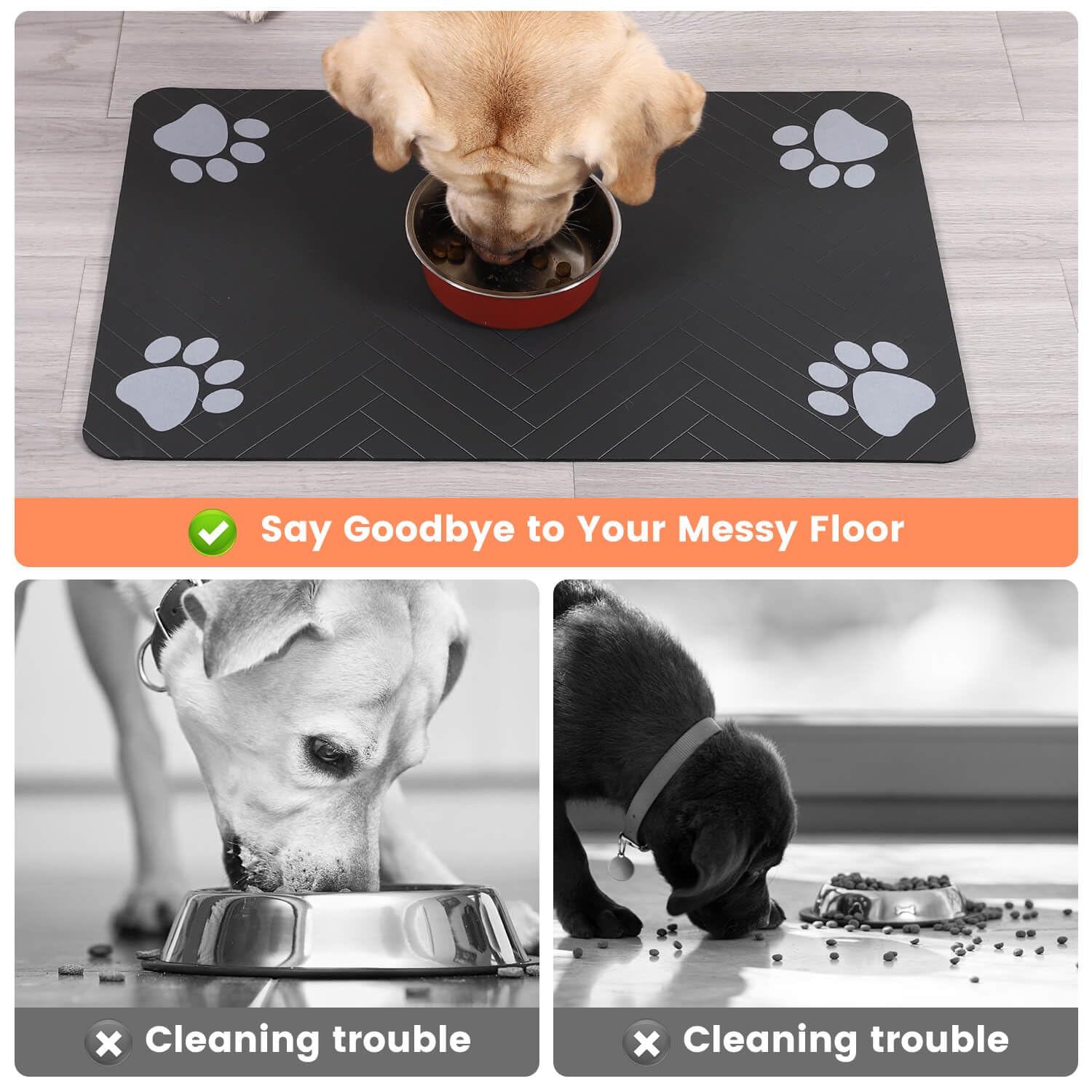 Pet Feeding Mat-Absorbent Pet Placemat For Food And Water Bowl, With Waterproof Rubber Backing, Quick Dry Water Dispenser Mat For Dog And Cat — foto 11