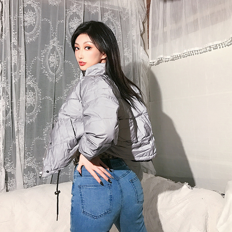 Domineering Bombing Street Warm High-neck Reflective Jacket