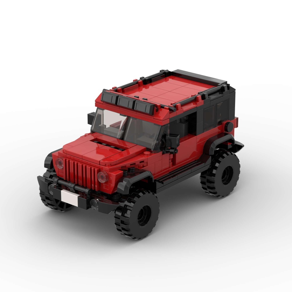 405PCS Red SUV Car Toy Building Set,Off-Road Car Building Bricks Building Blocks,DIY Vehicles For Kids And Adults
