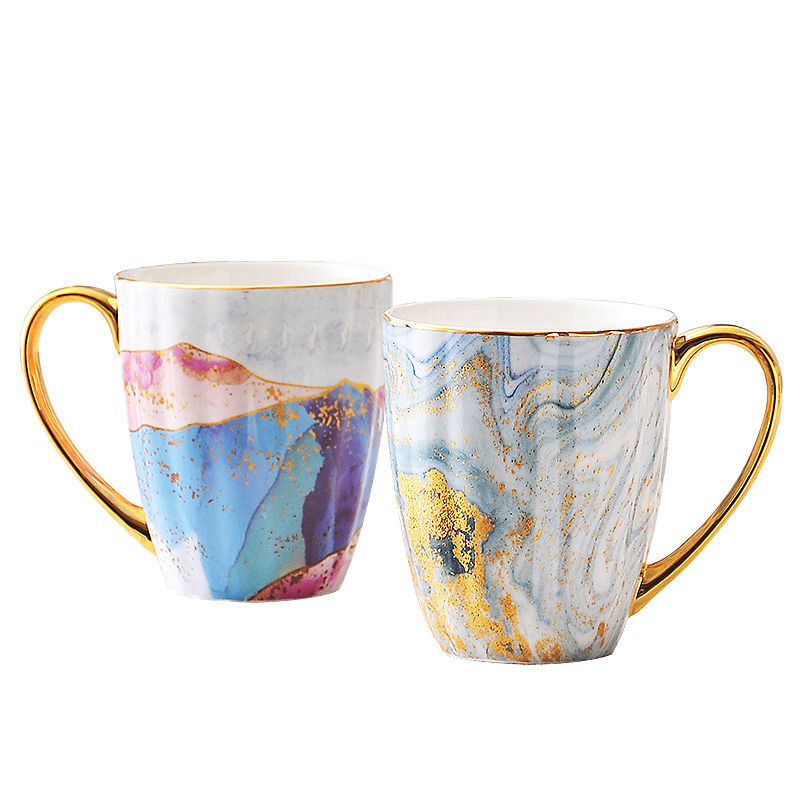 Bone china cup couple bone china mug (qianhe hongyan)