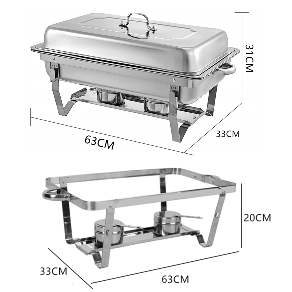9L 304 Insulated Food Warmer Bain Marie Buffet Chafing Dish — image 6