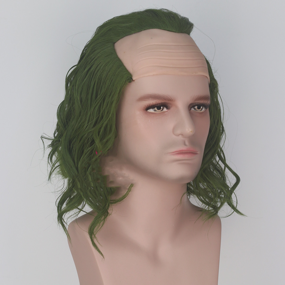 Simulation Scalp Green Short Curly Hair Anime — foto 6