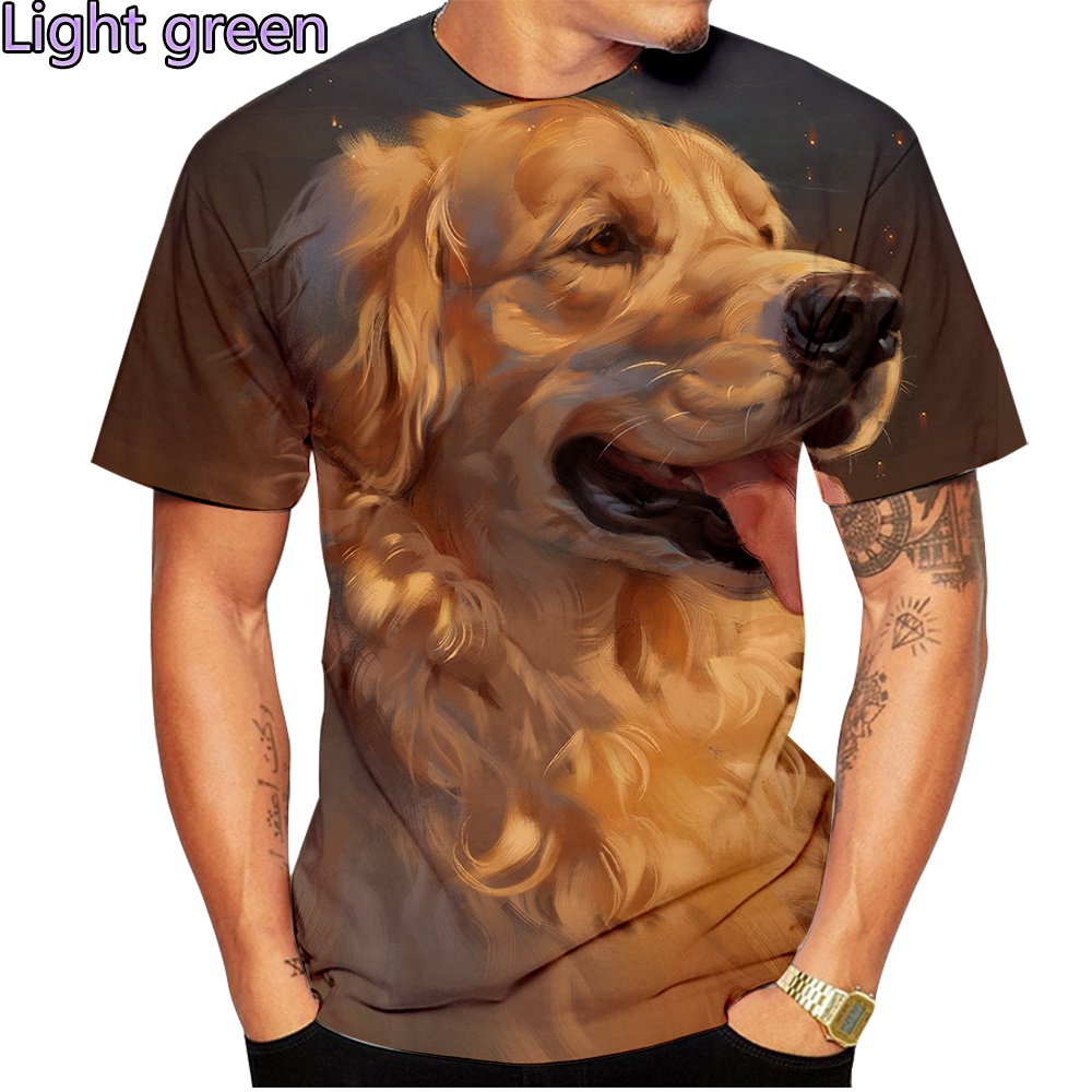 Title 5, Herren Sommer T-Shirt mit süßem Hund 3D-Druck, ...