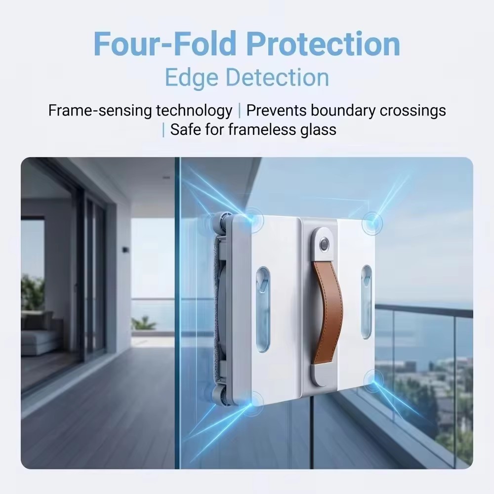 3500PA Smart Window Cleaning Robot Dual Water Spray Anti-Fall For Glass & Window