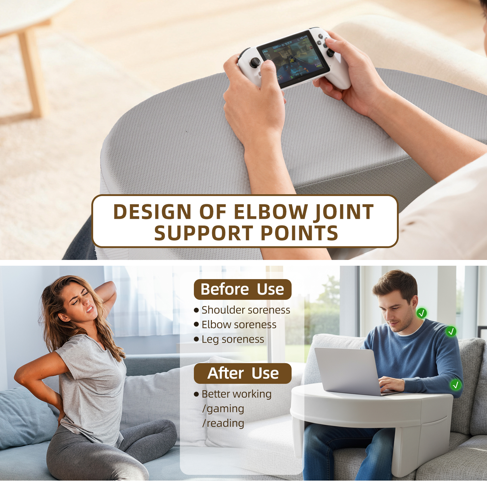 Stable Support Reading Pillow, Hand Support, Waist Support And Multiple Uses image 19