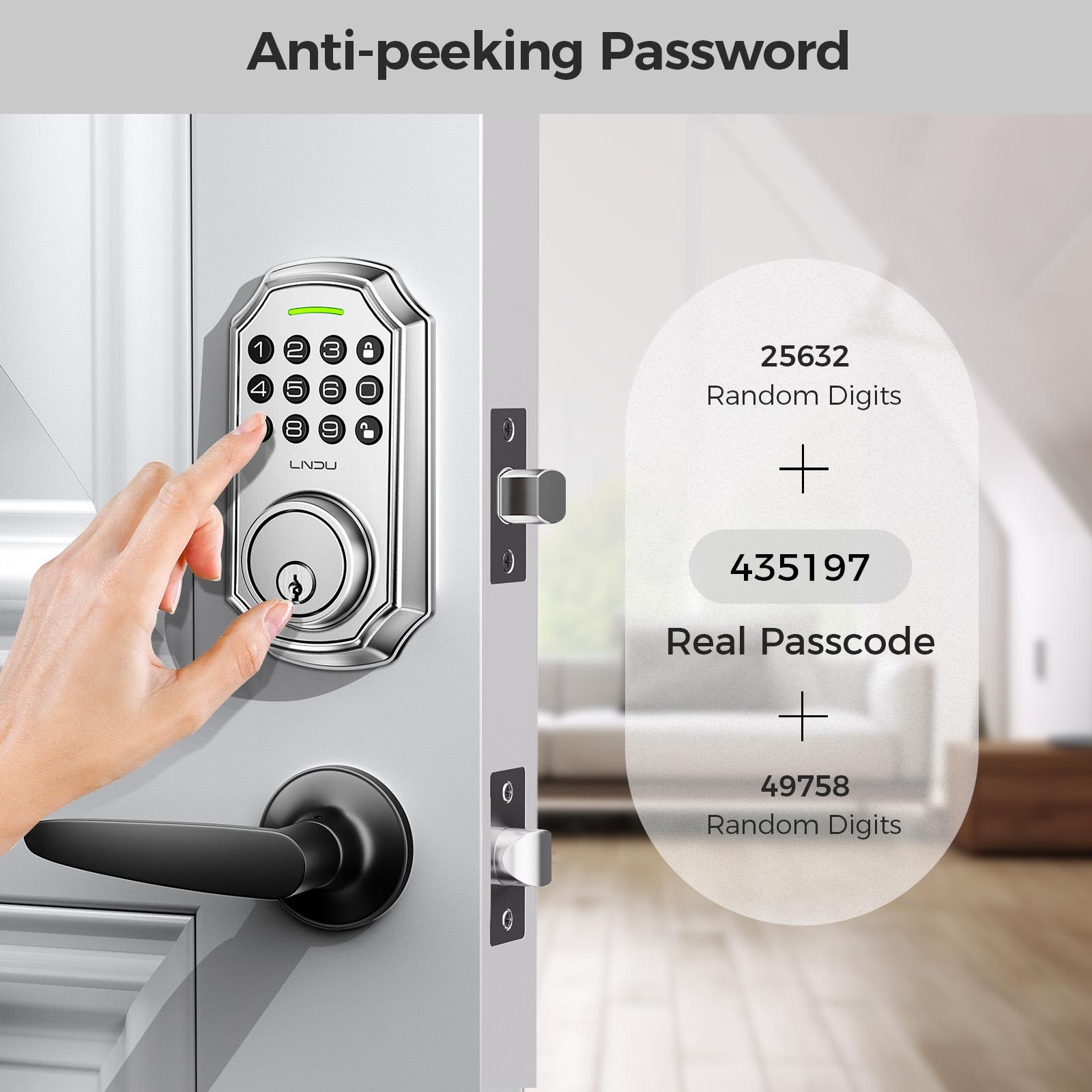 Keyless Entry Door Lock With Handle App-Controlled Front Door Lock Set With Keypad  Auto-Lock & One-Touch Locking  Anti-Peep Code Feature  Easy Installation image 30
