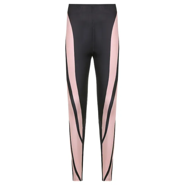Fashion Casual Sports High Waist Skinny Printed Trousers Black - Shop at LoveMi