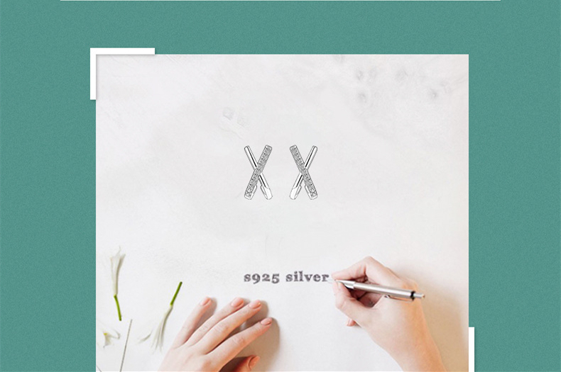 American Ins Trendy X-shaped Light Luxury Net Red Earrings