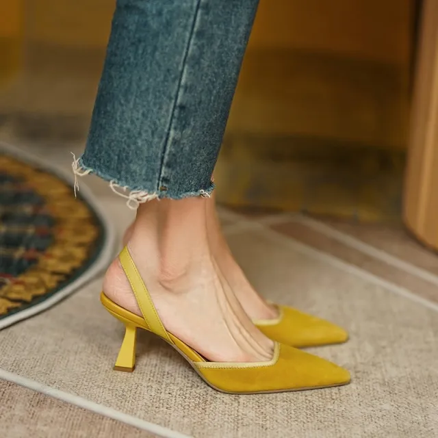 Summer Fairy Back Straps With Skirt High Heels Women Yellow - Shop at LoveMi