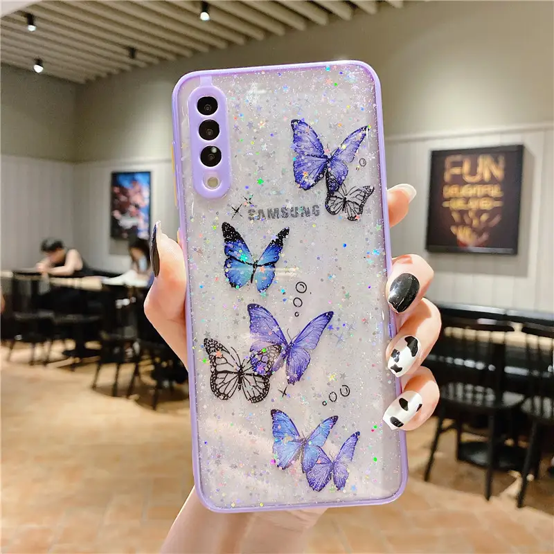 Epoxy Butterfly Silicone Soft Phone Case