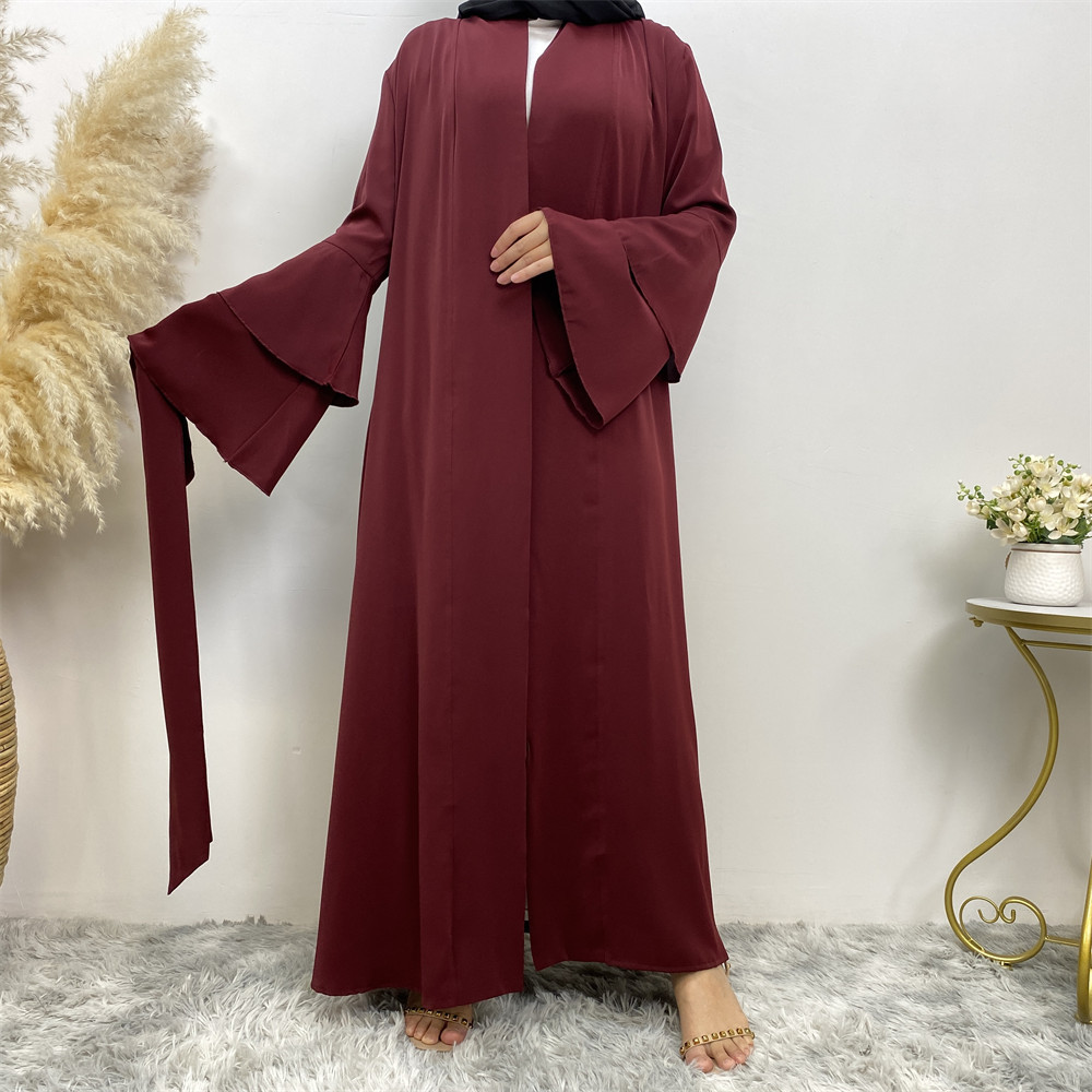 Double Sleeved Robe With Pockets For Fashionable Women's Cardigan