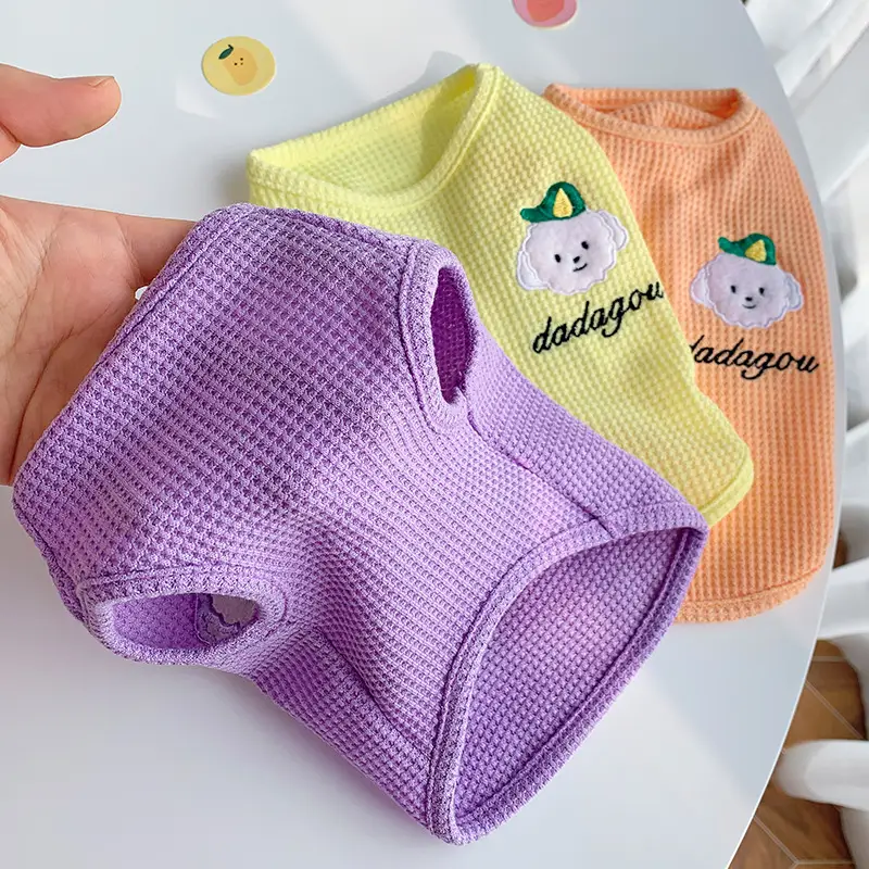 Dog Vest Pet Clothes Spring Summer Puppy Clothing Teddy Sleeveless Vest Thin Cute
