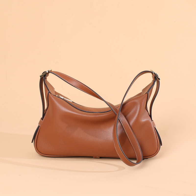 Casual Soft Leather Underarm Portable Crossbody Shoulder Bag