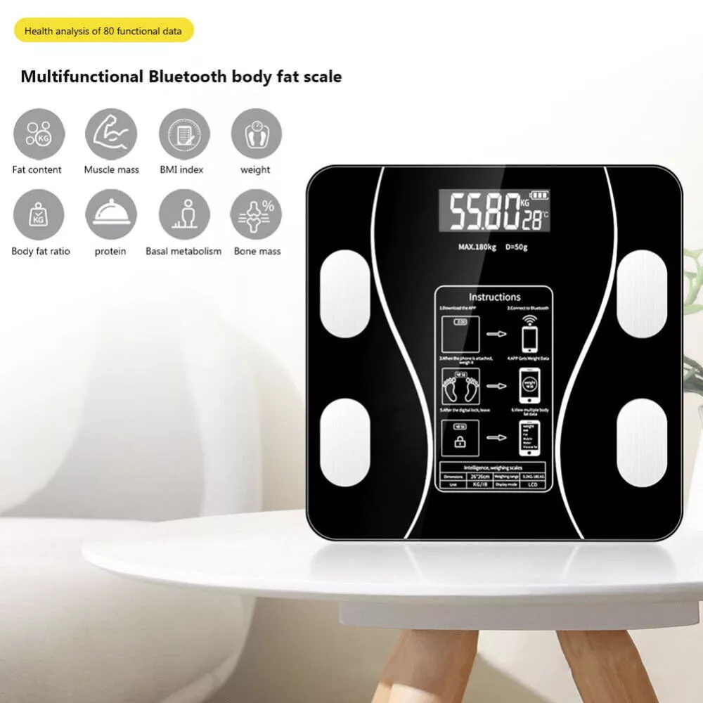 Body Fat Scale 180kg Bluetooth Smart BMI Digital Bathroom Wireless Weight Scales