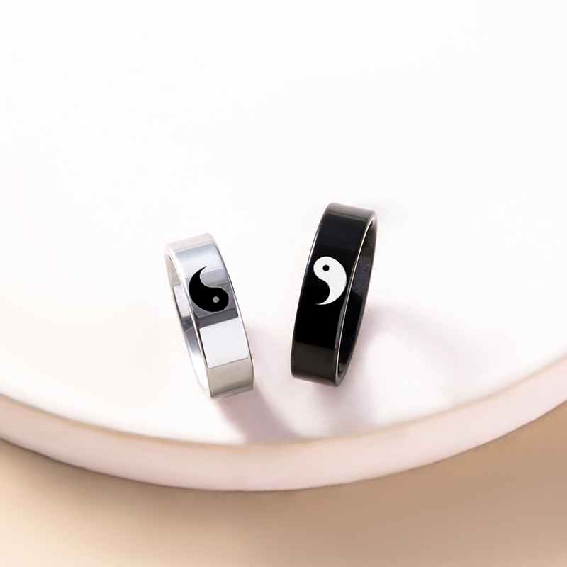 Classic Yin Yang Tai Chi Stainless Steel Couple Ring