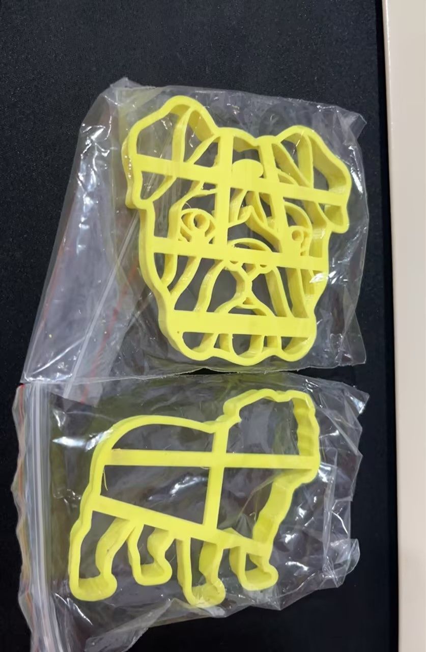 English Bulldog Silhouette & Face Household Baking Biscuit Mold Cookie Cutter