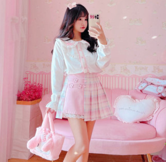 Color Blocking Skirt Korean Version All Match Anti Glare Short  High Waisted Hakama