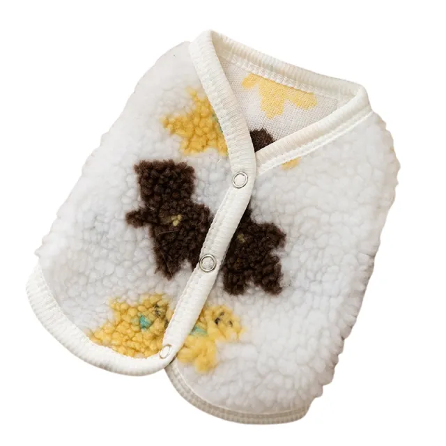 Simple Dog Clothes For Autumn And Winter, Bear Warm Fleece Jackets, Sweaters, Vests, Teddy Cat Two legged Coats, Pet Clothes White - Shop at LoveMi